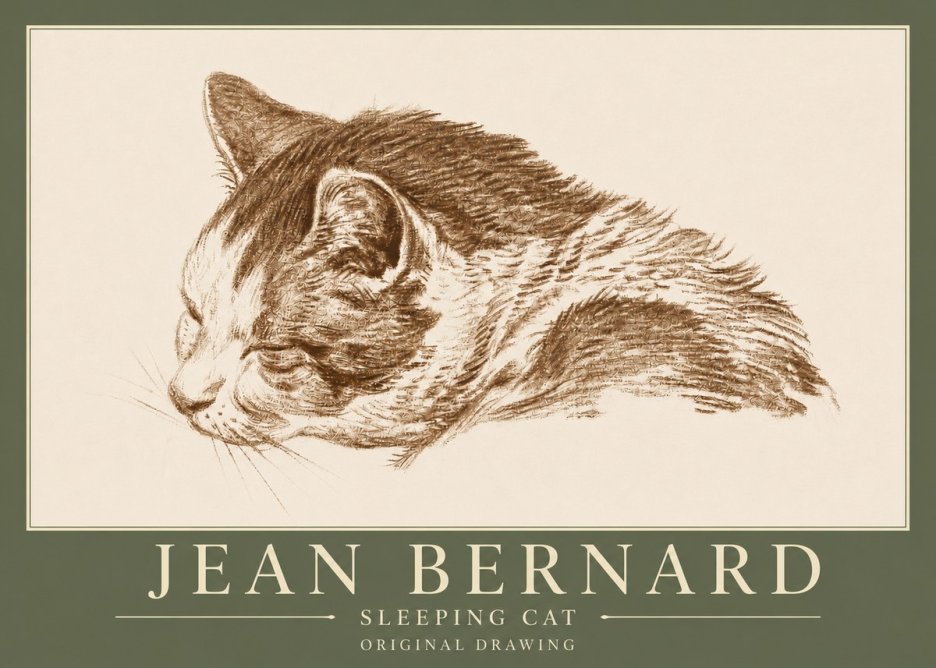 Jean Bernard Sleeping Cat II No3 - Plakat