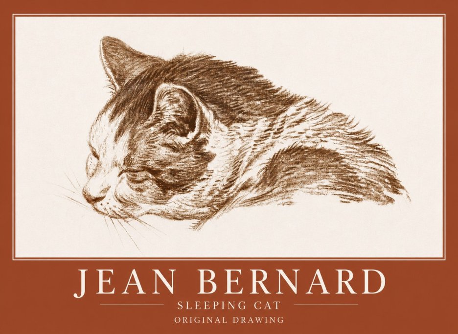 Jean Bernard Sleeping Cat II No4 - Plakat