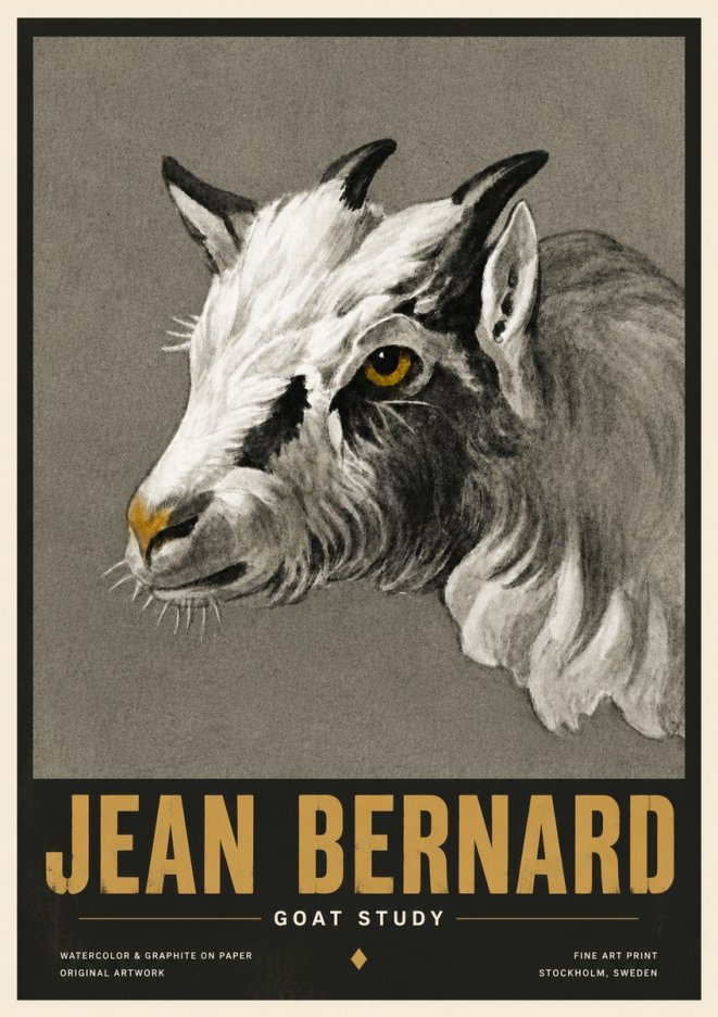 Jean Bernard Goat Study No5 - Plakat