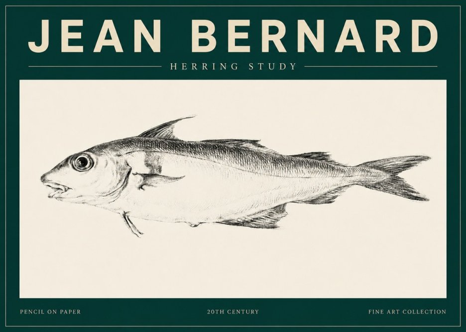 Jean Bernard Herring Study No4 - Plakat