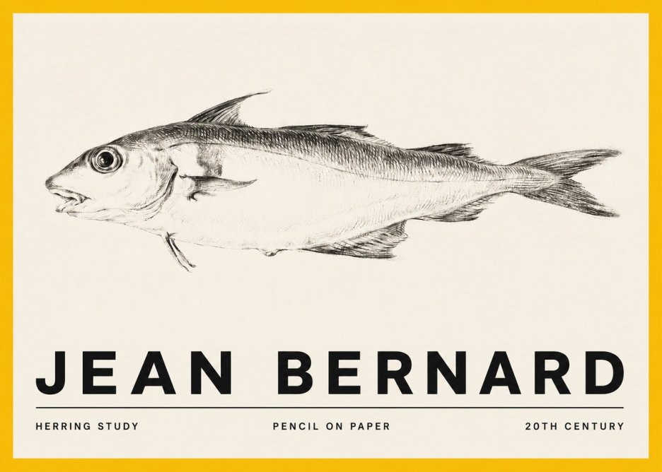 Jean Bernard Herring Study No5 - Plakat
