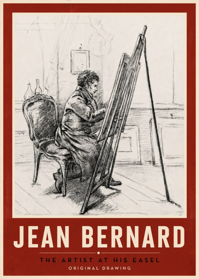 Jean Bernard The Artist at His Easel No5 - Plakat