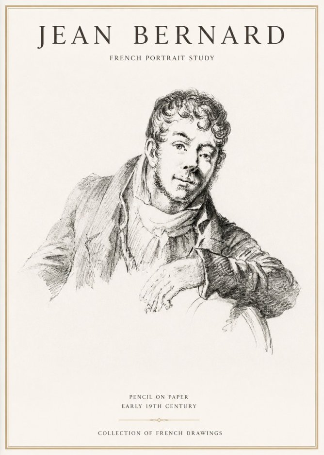 Jean Bernard French Portrait Study No1 - Plakat