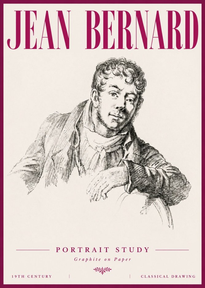 Jean Bernard French Portrait Study No6 - Plakat
