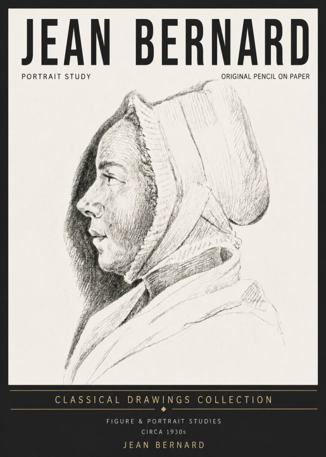 Jean Bernard Portrait Study VI No5 - Plakat