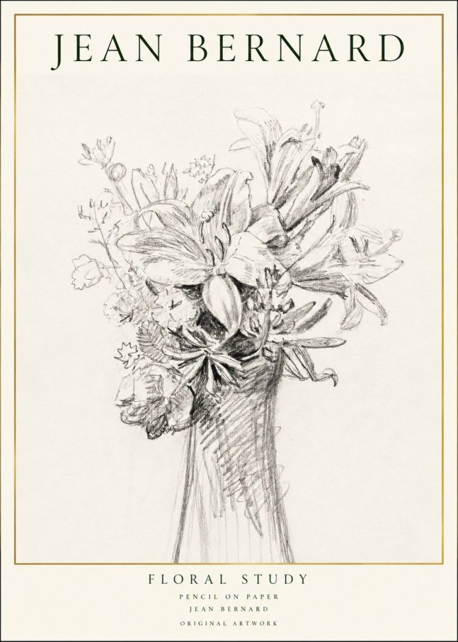 Jean Bernard Bouquet of Lilies No2 - Plakat