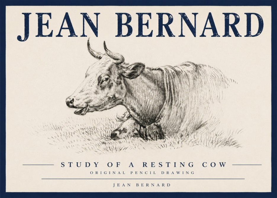 Jean Bernard Study of a Resting Cow IV No4 - Plakat