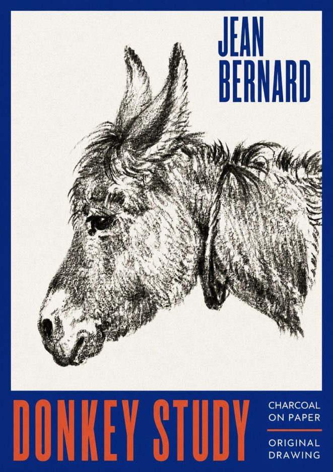 Jean Bernard Donkey Study III No2 - Plakat