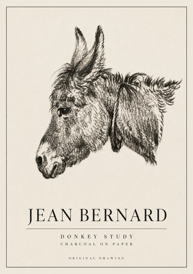 Jean Bernard Donkey Study III No3 - Plakat