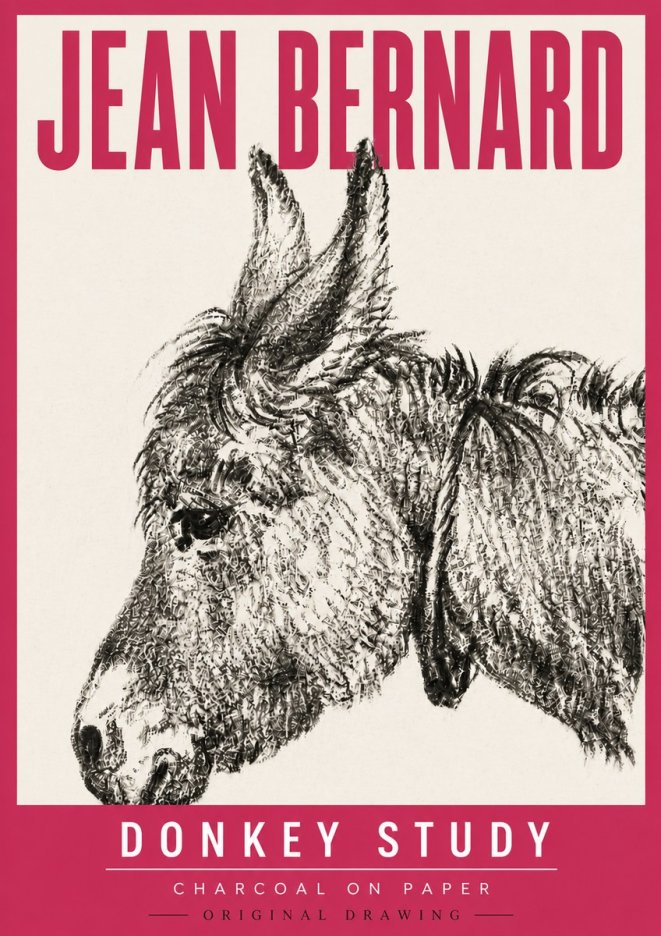 Jean Bernard Donkey Study III No5 - Plakat