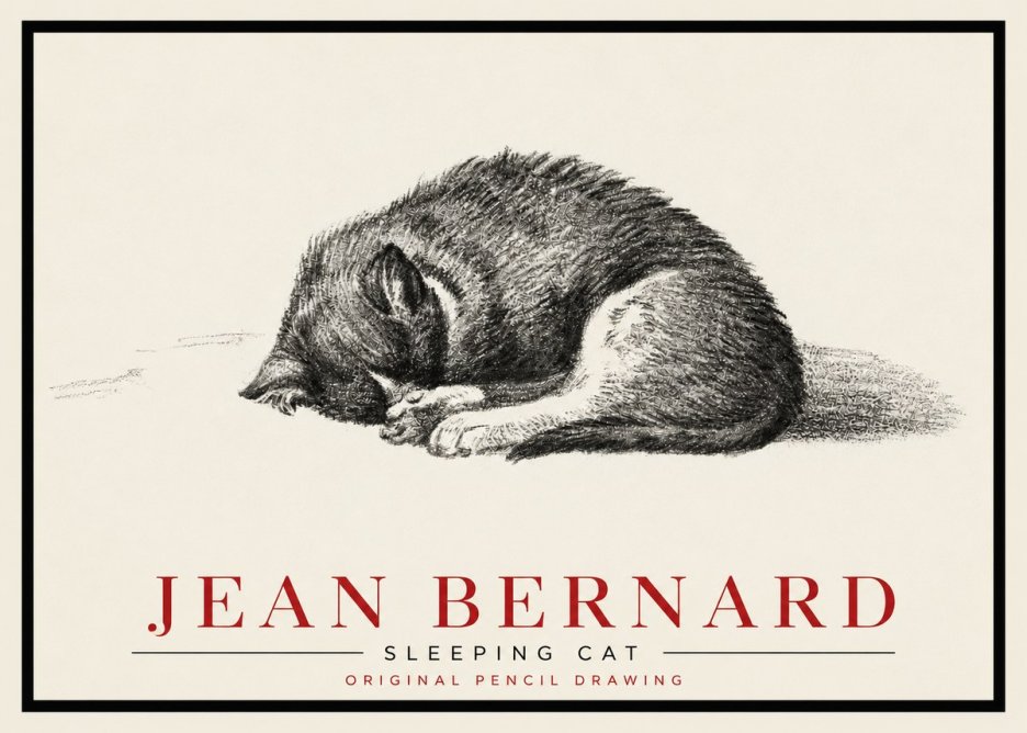 Jean Bernard Sleeping Cat III No5 - Plakat