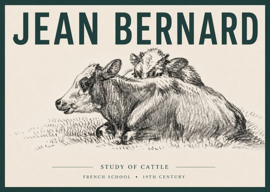 Jean Bernard Study of Cows No6 - Plakat