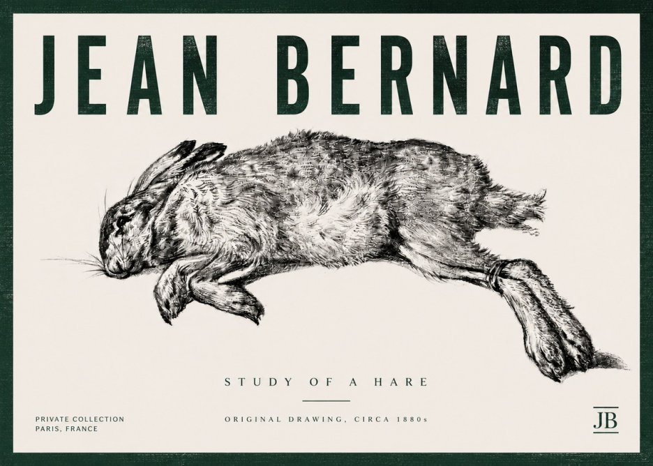 Jean Bernard Study of a Rabbit No6 - Plakat