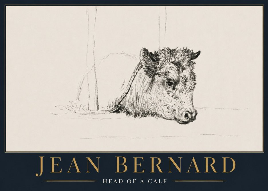 Jean Bernard Study of a Calf I No5 - Plakat