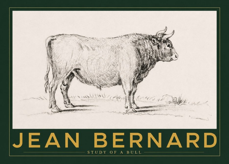 Jean Bernard Study of a Bull I No2 - Plakat
