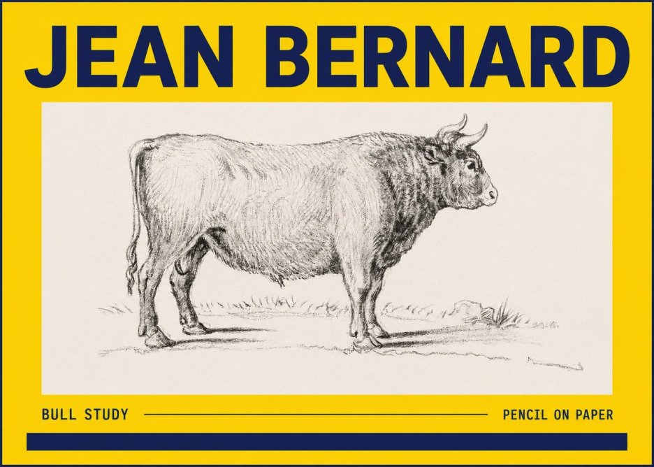 Jean Bernard Study of a Bull I No6 - Plakat