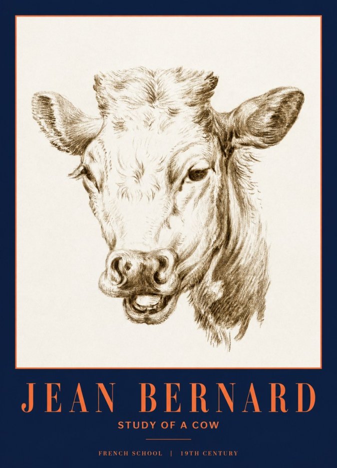 Jean Bernard Study of a Cow IV No3 - Plakat