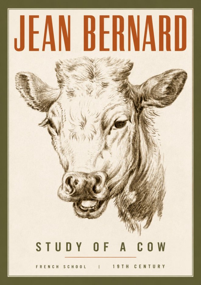 Jean Bernard Study of a Cow IV No4 - Plakat