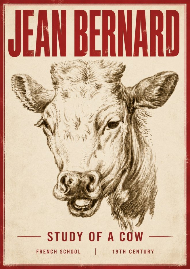 Jean Bernard Study of a Cow IV No5 - Plakat