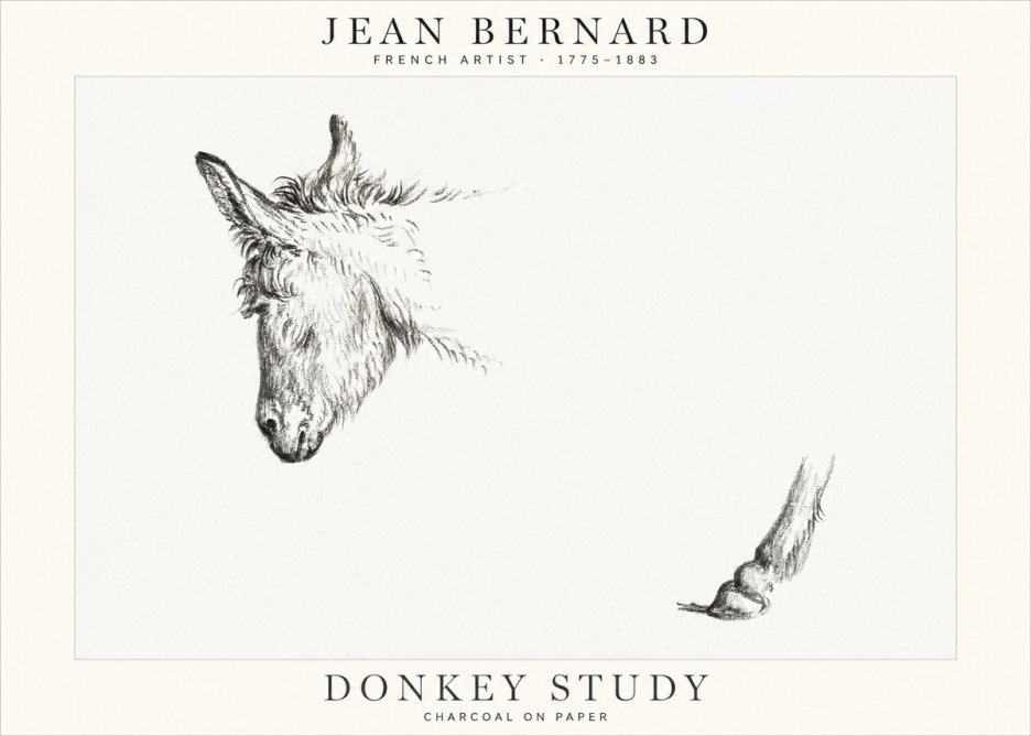 Jean Bernard Study of a Donkey II No2 - Plakat