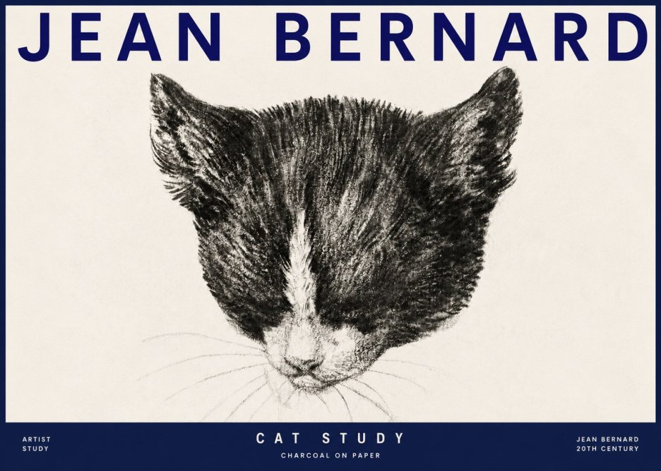 Jean Bernard Cat Study V No3 - Plakat
