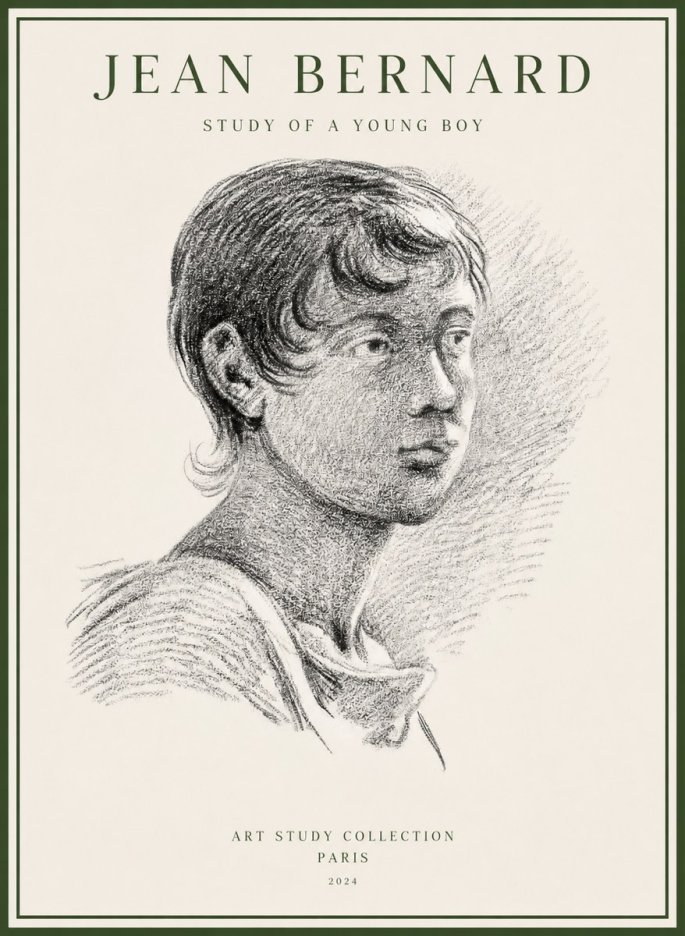 Jean Bernard Study of a Young Boy No1 - Plakat