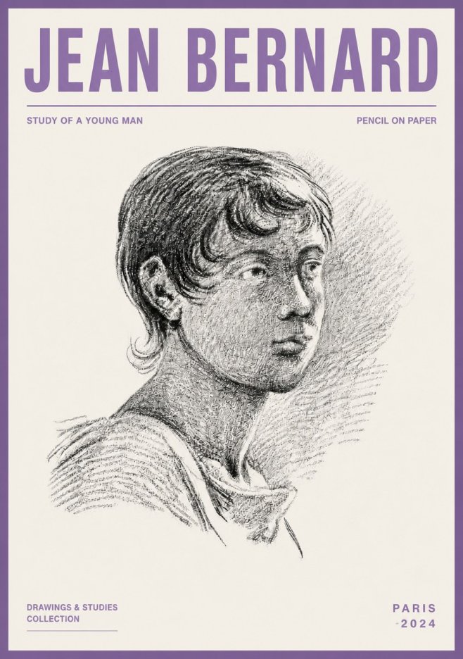 Jean Bernard Study of a Young Boy No6 - Plakat