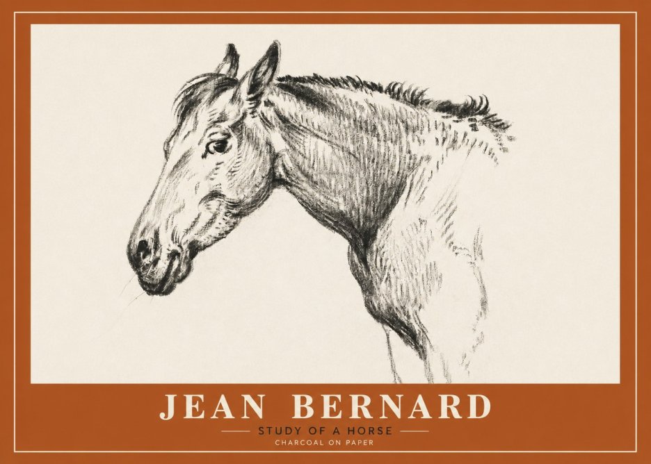 Jean Bernard Study of a Horse VI No2 - Plakat
