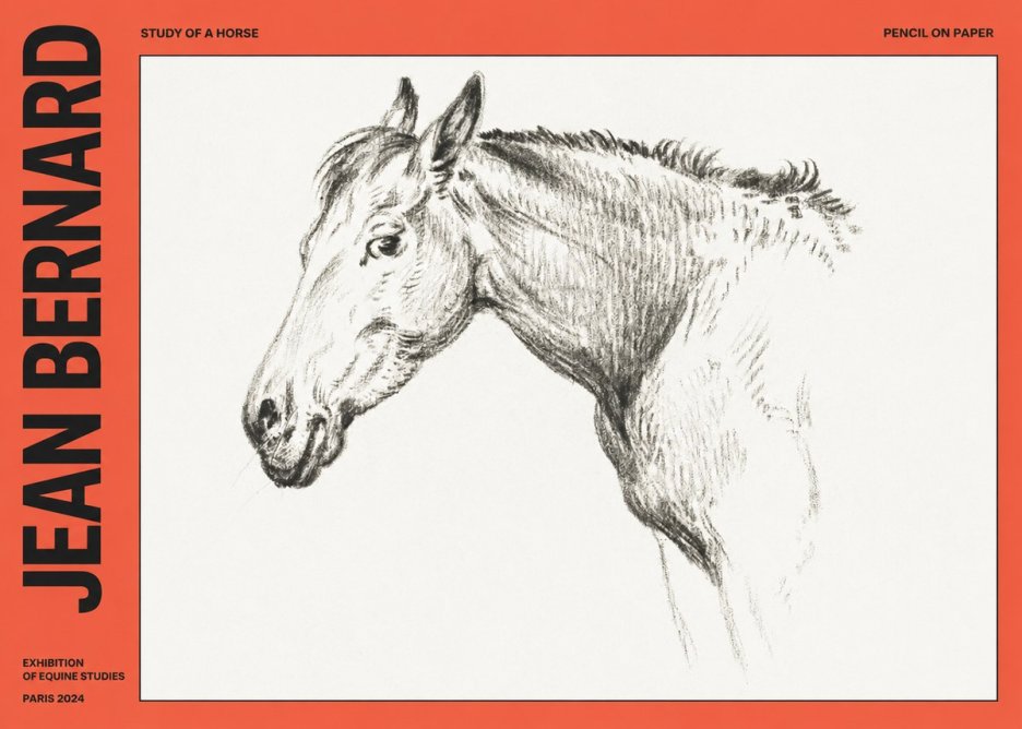 Jean Bernard Study of a Horse VI No5 - Plakat