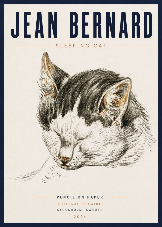 Jean Bernard Sleeping Cat V No5 - Plakat