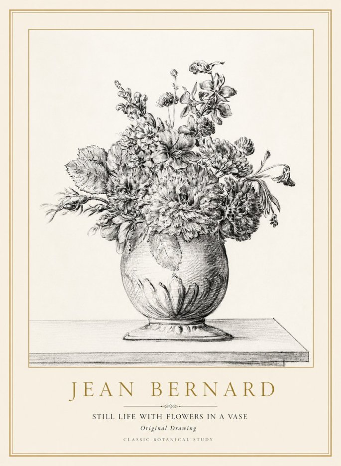 Jean Bernard Floral Composition in a Vase No2 - Plakat