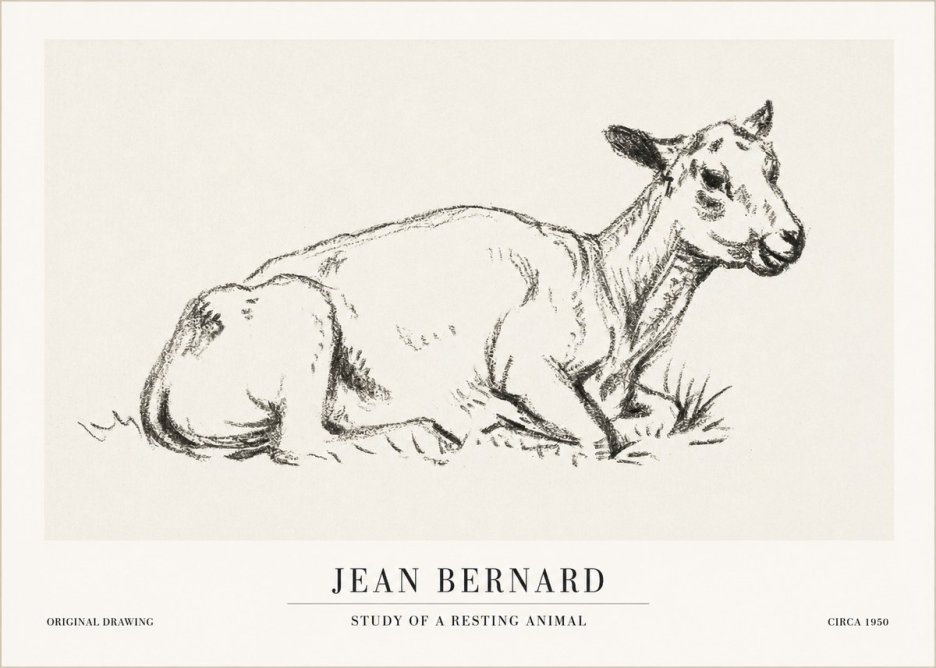 Jean Bernard Study of a Resting Animal No1 - Plakat