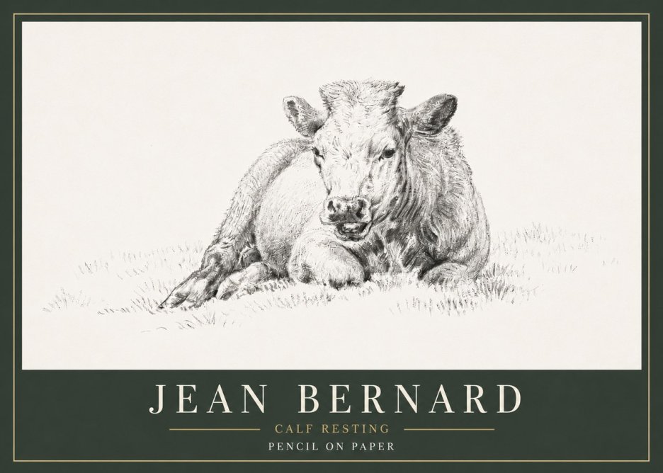 Jean Bernard Calf Resting No6 - Plakat