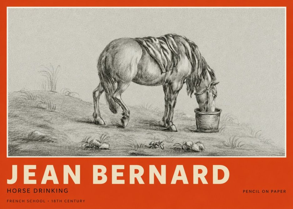 Jean Bernard Horse Drinking No2 - Plakat