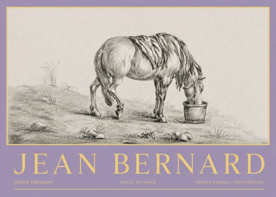 Jean Bernard Horse Drinking No3 - Plakat