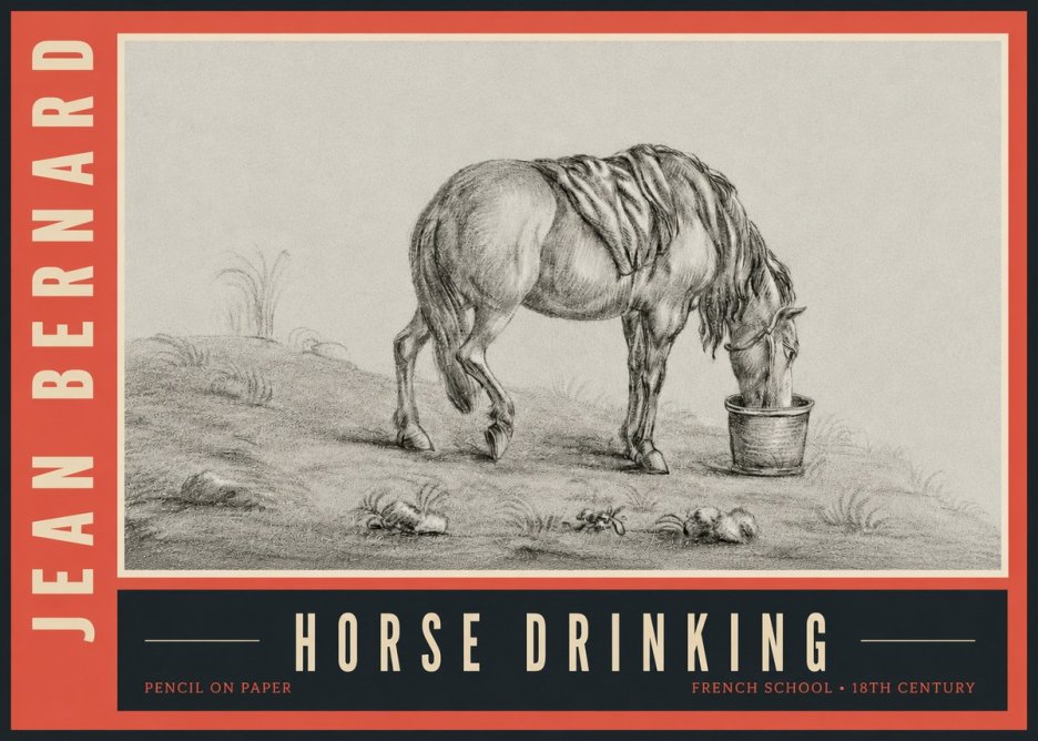 Jean Bernard Horse Drinking No5 - Plakat