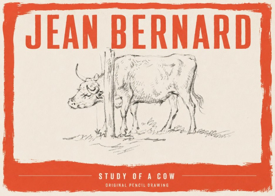 Jean Bernard Study of a Cow VII No3 - Plakat