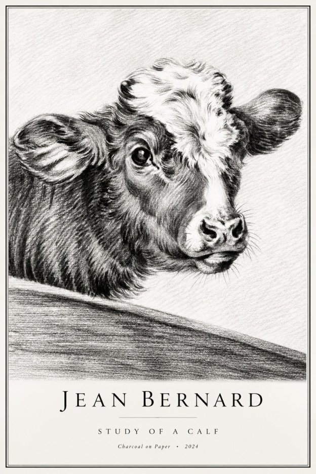 Jean Bernard Study of a Calf II No2 - Plakat