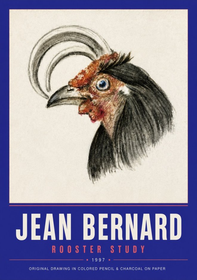 Jean Bernard Rooster Study No2 - Plakat