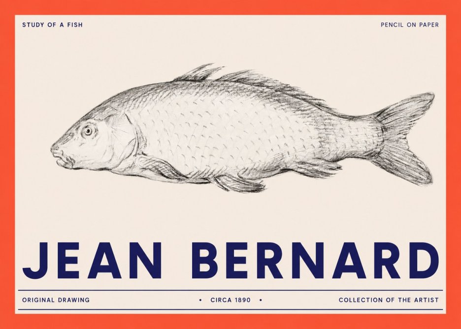 Jean Bernard Study of a Fish III No2 - Plakat