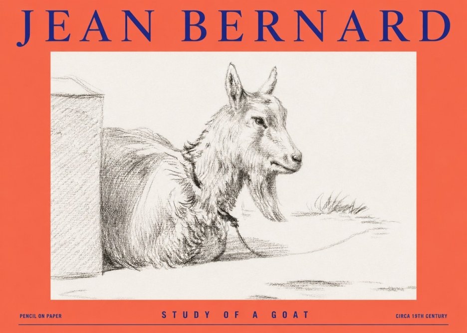 Jean Bernard Study of a Goat IV No4 - Plakat
