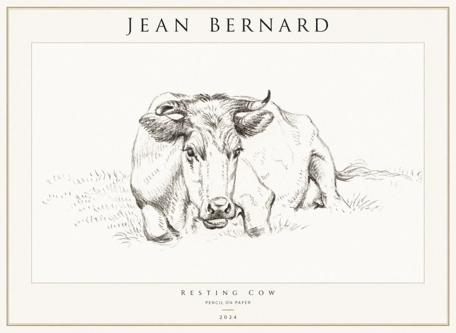 Jean Bernard Resting Cow II No1 - Plakat