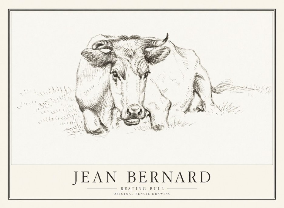 Jean Bernard Resting Cow II No4 - Plakat