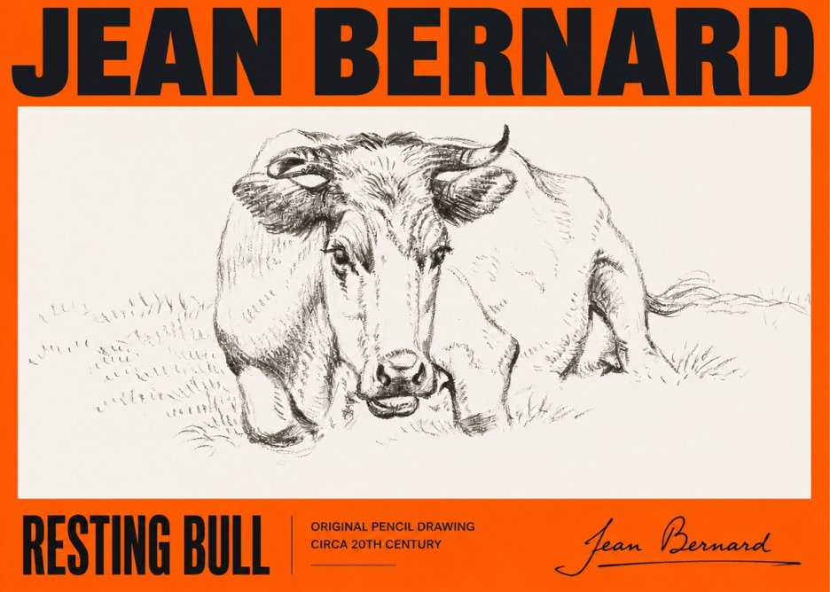 Jean Bernard Resting Cow II No5 - Plakat