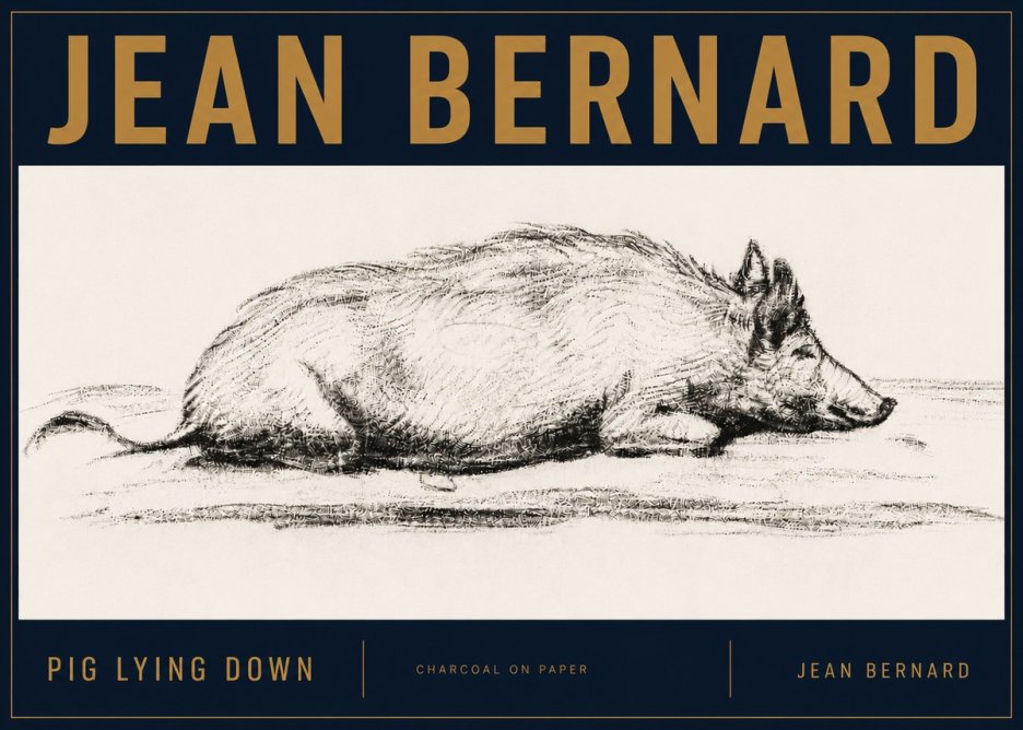 Jean Bernard Resting Pig I No6 - Plakat