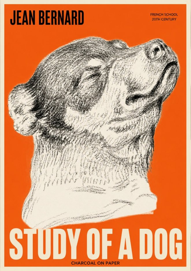 Jean Bernard Study of a Dog III No2 - Plakat