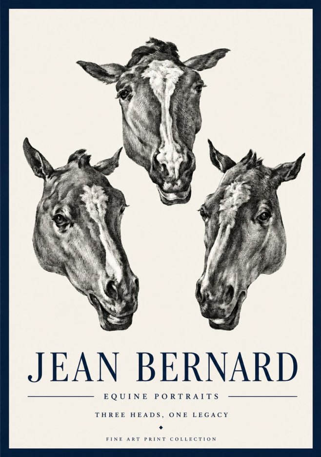 Jean Bernard Three Studies of a Horse No4 - Plakat