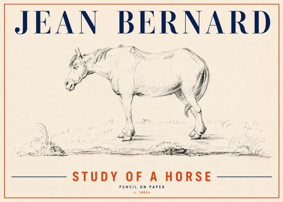 Jean Bernard Study of a Horse IX No6 - Plakat