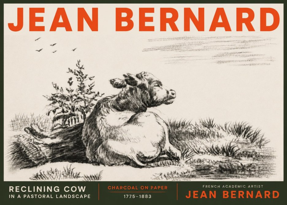 Jean Bernard Study of a Calf III No6 - Plakat