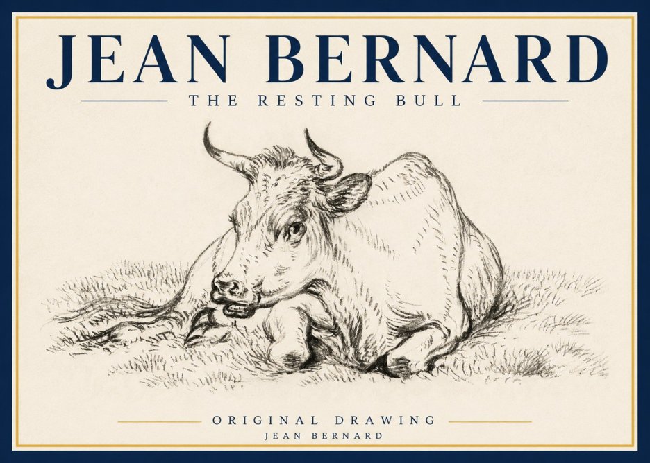 Jean Bernard Study of a Cow, Resting No5 - Plakat
